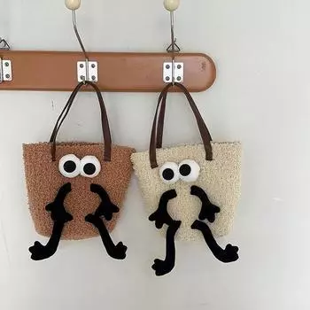 Плюшевая маленькая сумка-монстр для девочек, зимняя милая плюшевая сумка для мобильного телефона, модные маленькие сумки через плечо для детей