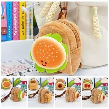 Плюшевая маленькая сумочка в виде гамбургера из мультфильма «Брелок» Креативная сумка для хранения Capybara Подарки Style4