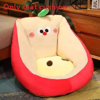 Плюшевая мультяшная ленивая подушка для сиденья дивана в форме яблока и с принтом в горошек 50cm