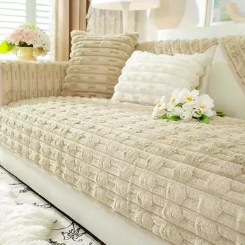 Плюшевая новая подушка для дивана в китайском стиле, зимняя утолщенная противоскользящая крышка для дивана в европейском стиле 70x70cm темно-серого