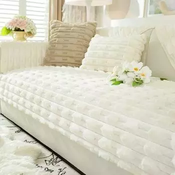 Плюшевая новая подушка для дивана в китайском стиле, зимняя утолщенная противоскользящая крышка для дивана в европейском стиле 70x70cm