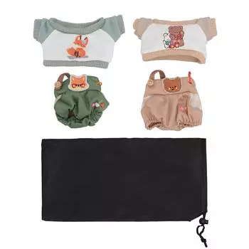 Плюшевая одежда для кукол, милая хлопковая футболка, комбинезон, мягкая кукла, игрушечная одежда для 8-дюймового платья для кукол Apricot