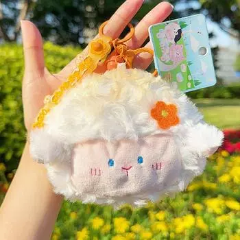Плюшевая овечка Яркий кошелек для монет Брелок Очаровательный аксессуар для наушников Ключи И