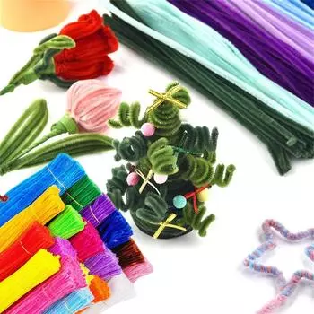 Плюшевая палочка 100 шт., скручивающиеся стержни из синели, проволочная труба, детские игрушки, сделай сам, детская развивающая игрушка, креативные товары для рукоделия One Size