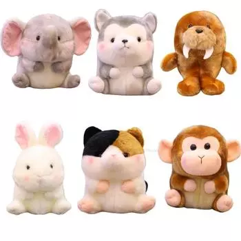 Плюшевая панда кролик хомяк пингвин плюшевая игрушка мягкая игрушка имитация животного мягкая кукла свинья плюшевая игрушка мяч день рождения рождественские подарки about 18cm
