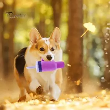 Плюшевая пищащая игрушка для собак, бутылка для воды, стакан с ручкой, интерактивные пуховые жевательные игрушки для собак для маленьких, средних и больших собак, забавная чашка, игрушка для собак в подарок синий