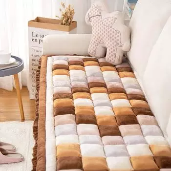 Плюшевая подушка для булочки, подушка для дивана, подушка для четырех сезонов, нескользящая утолщенная утолщенная подушка для трех человек, простой скандинавский осенне-зимний стиль 50x50