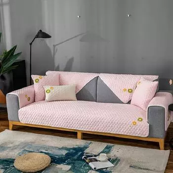 Плюшевая подушка для дивана, четыре сезона, утолщенная подушка для дивана, чехол для полотенец, украшение для гостиной, мебельная подушка 1/2/3/4 сиденья 70x70cm зелёный