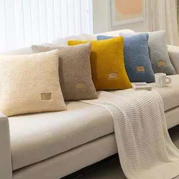 Плюшевая подушка для дивана для гостиной с ягненком, универсальная и простая современная офисная подушка, наволочка на талию, подушка на спинку прикроватной тумбочки 30*50cm
