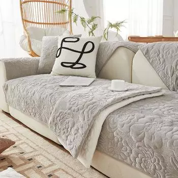 Плюшевая подушка для дивана, кремовая ткань, противоскользящий кожаный чехол для дивана, четырехсезонная универсальная подушка, зимняя 70*70cm