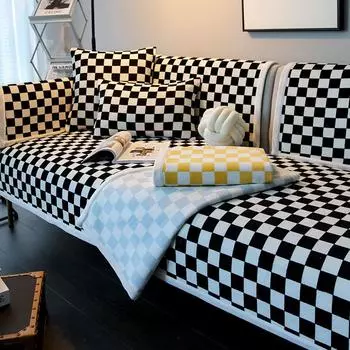 Плюшевая подушка для дивана, нескользящая, утолщенная, зимняя наволочка, универсальная для всех сезонов, простой молочный бархат 70*70cm