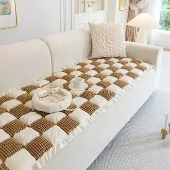 Плюшевая подушка для дивана, подушка для дивана, передняя подушка для кровати, нескользящая подушка из цельного дерева красного дерева, офисная утолщенная подушка 50*50