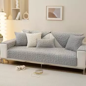 Плюшевая подушка для дивана с каменным узором, зимняя утолщенная нескользящая стеганая подушка, простой современный чехол для дивана, тканевый чехол 70*70cm