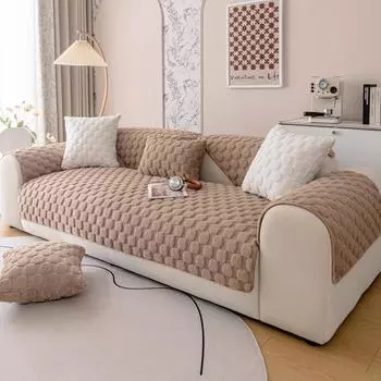 Плюшевая подушка для дивана с кошкой и кроликом, зимняя утолщенная нескользящая подушка для сиденья, зимняя теплая ткань 70*70cm