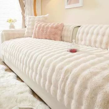 Плюшевая подушка для дивана с кроликом, зимняя утолщенная кожаная подушка для дивана с ощущением ласки кошки, тканевая подушка 70*70cm