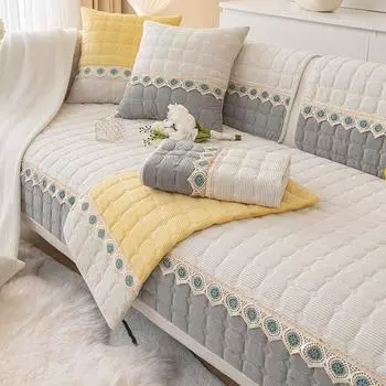 Плюшевая подушка для дивана, теплая тканевая подушка с сердечками, нескользящая, простой современный чехол для дивана в европейском стиле, чехол, многослойный тканевый чехол 70*70