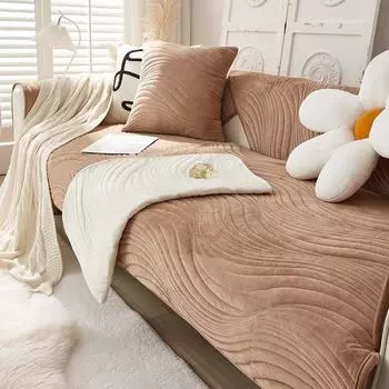 Плюшевая подушка для дивана, утолщенная нескользящая зимняя минималистичная современная высококачественная кашемировая подушка с кроликом, чехол для дивана, тканевый чехол 70*70