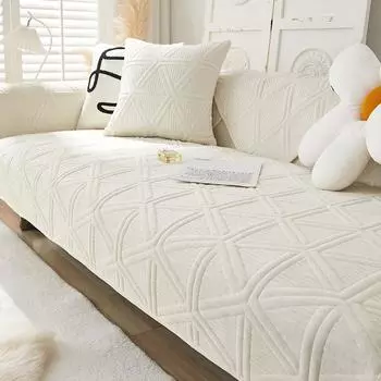 Плюшевая подушка для дивана, утолщенная противоскользящая современная простая новая однотонная ткань для дивана High Sense. 70*70cm