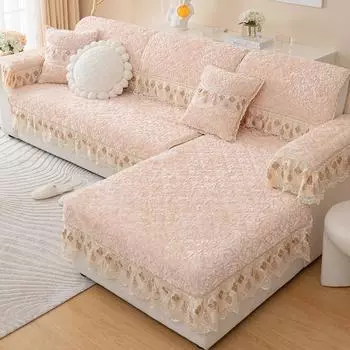 Плюшевая подушка для дивана в зимнем стиле, простая современная нескользящая подушка для сиденья, задняя крышка, зимний утолщенный чехол для дивана, универсальный чехол 70*70cm