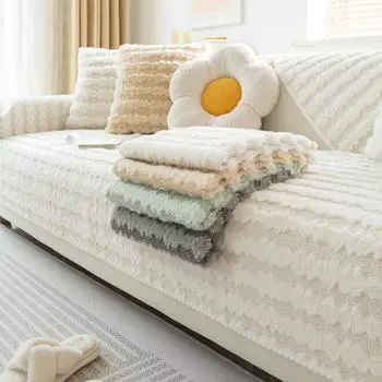 Плюшевая подушка для дивана, зимние утолщенные нескользящие подушки для сиденья, простой современный кожаный чехол для дивана, тканевый чехол 70*70cm