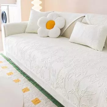 Плюшевая подушка для дивана, зимняя плюшевая утолщенная подушка для сиденья, нескользящий кожаный диван, специальное тканевое полотенце для дивана, зимнее тепло 70*70