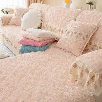 Плюшевая подушка для дивана, зимняя простая современная нескользящая подушка для спинки, полотенце, зимний утолщенный чехол для дивана, универсальный чехол 70*70cm