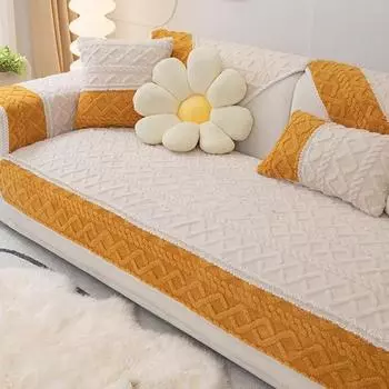Плюшевая подушка для дивана, зимняя противоскользящая подушка, корейский кожаный чехол для дивана, тканевое зимнее одеяло 70*70cm