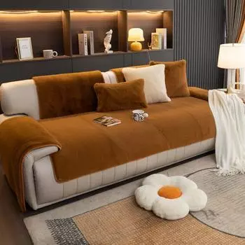 Плюшевая подушка для дивана, зимняя утолщенная кожаная Нескользящая подушка для гостиной, легкая, роскошная, высококачественная, в скандинавском стиле, современный простой чехол 70*70cm