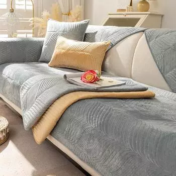 Плюшевая подушка для дивана, зимняя утолщенная нескользящая ткань для дивана, универсальный чехол для дивана, подушка для защиты от кошачьих лап 70*70cm