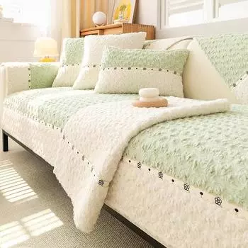 Плюшевая подушка для дивана, зимняя утолщенная нескользящая подушка, кремовый стиль, нецарапающийся чехол для дивана, чехол, высококачественная ткань 70*70cm