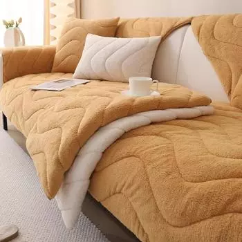 Плюшевая подушка для дивана, зимняя утолщенная нескользящая подушка для дивана, не царапающая цельный стартовый чехол для дивана, ткань 70*70cm