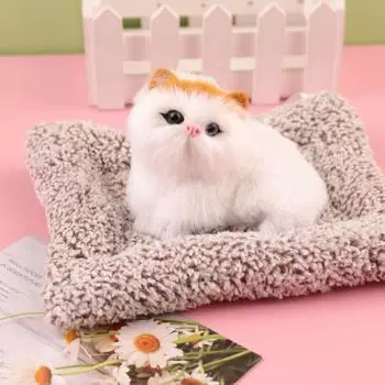 Плюшевая подушка для кошки с имитацией бамбукового угля: Милая игрушка и украшение для машины 14*17