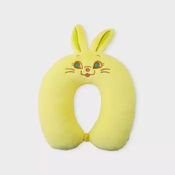 Плюшевая подушка для шеи TOKKI (ЖЕЛТЫЙ)