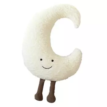 Плюшевая подушка для сиденья, милая мультяшная мягкая подушка с изображением солнца, луны, звезды, защитная подушка для ягодиц, подушка для офисного стула, автокресла, дивана, спальни, гостиной S Moon