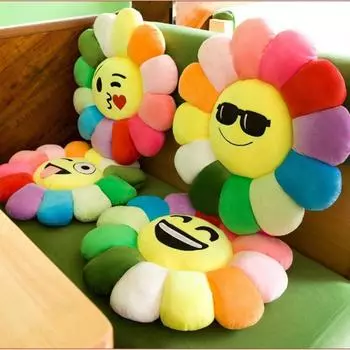 Плюшевая подушка «Подсолнух» — идеально подходит для дивана, эркера, спальни или спинки офисного кресла. 28 cm