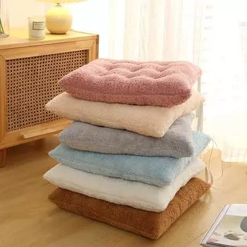 Плюшевая подушка, подушка для домашнего обеденного стула, утолщенная теплая подушка для офисного стула, простая подушка для общежития 40*40cm зелёный