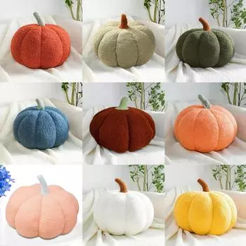 Плюшевая подушка с тыквой, креативная диванная подушка специальной формы, декоративная подушка с тыквой, украшения на Хэллоуин для детей, подарки белый