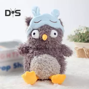 Плюшевая подушка в виде совы со съемной маской для глаз, милая мягкая и приятная кукла-сова для детей, домашний декор, подарки на день рождения S