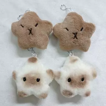 Плюшевая подвеска со звездой из мультфильма, встроенная пищалка, милая кукла со звездой, плюшевые подвесные украшения, мягкая набивка B