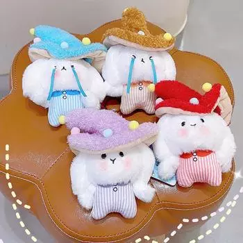 Плюшевая подвеска в виде грибного кролика, милый мультяшный плачущий кролик, брелок в виде школьного портфеля, плюшевая подвеска синий