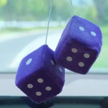 Плюшевая подвеска в виде игральных костей со шнурком, винтажное подвесное украшение для автомобиля, игрушка для снятия стресса розовый