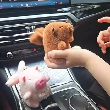 Плюшевая подвеска в виде капибары на веревке с крыльями, дрожащая капибара, плюшевая кукла для девочек Pink-Pearl Chain