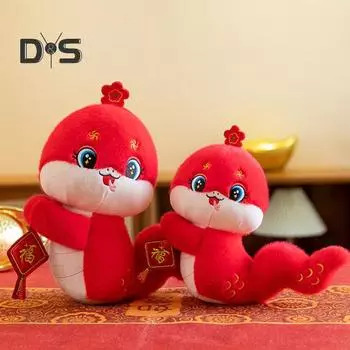 Плюшевая подвеска в виде змеи со шнурком, чучело китайского зодиака для декора автомобильной комнаты, мультяшная кукла-талисман для празднования весеннего фестиваля S