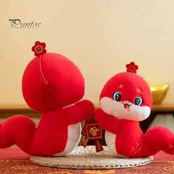 Плюшевая подвеска в виде змеи со шнурком, чучело китайского зодиака для декора автомобильной комнаты, мультяшная кукла-талисман для празднования весеннего фестиваля S