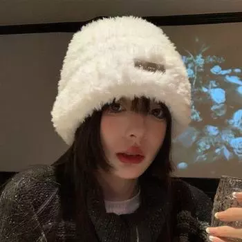 Плюшевая полосатая шапка, утолщенная зимняя шапка, модная плюшевая шапка-пуловер, зима/осень Style A