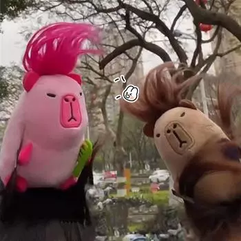 Плюшевая повязка для волос Capybara, инструмент для фиксации прически, головной убор, украшение, повязка для волос, мытье лица коричневый