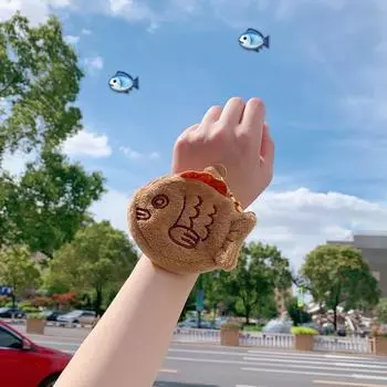 Плюшевая рыбка кукла кошелек для монет запястье сумка мини милый кошелек на молнии вместительная сумка для девочек удобный маленький U4M9 brown-One-size