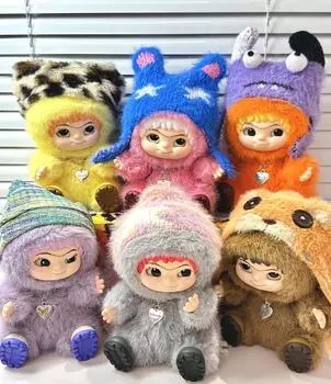 Плюшевая серия сюрприз бокс тренд игра ручная офисная кукла подарок украшение игрушка вау ку ку кукла Randomly issued 1pcs