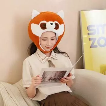 Плюшевая шапка-капюшон Yousheng Brown Raccoon для детей и взрослых, мягкий реквизит для фотосъемки на карнавале, ролевых играх, косплее, зимний головной убор, подарок для друзей коричневый