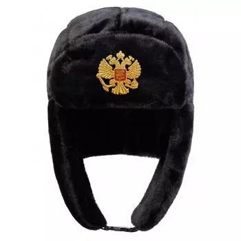 Плюшевая шапка Лэй Фэна, украшенная эмблемой двуглавого орла, шапки-бомберы, уличная теплая шапка пилота, зимние шапки чёрный